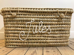 Coffre de rangement en palmier tressé 80cm - Personnalisable